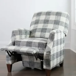 Accent Chairs-Kirkland's Home And White Buffalo Check Recliner Gray