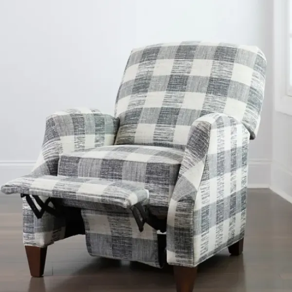 Accent Chairs-Kirkland's Home And White Buffalo Check Recliner Gray