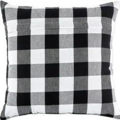 Pillows-Kirkland's Home And White Gingham Pillow Covers, Set Of 4 Black