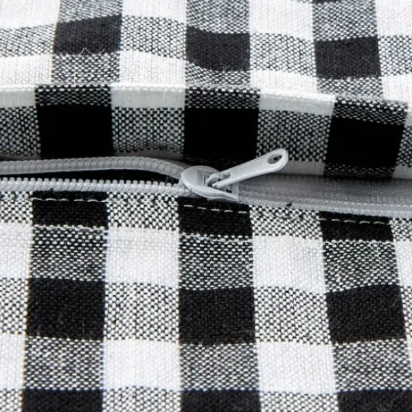 Pillows-Kirkland's Home And White Gingham Pillow Covers, Set Of 4 Black