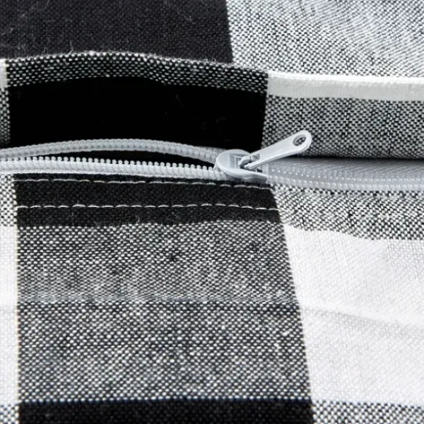 Pillows-Kirkland's Home And White Gingham Pillow Covers, Set Of 4 Black
