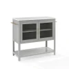 Kitchen Islands & Bar Carts-Kirkland's Home And White Marble Top Kitchen Island Gray