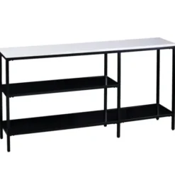Console Tables-Kirkland's Home And White Multi-Level Console Table Black