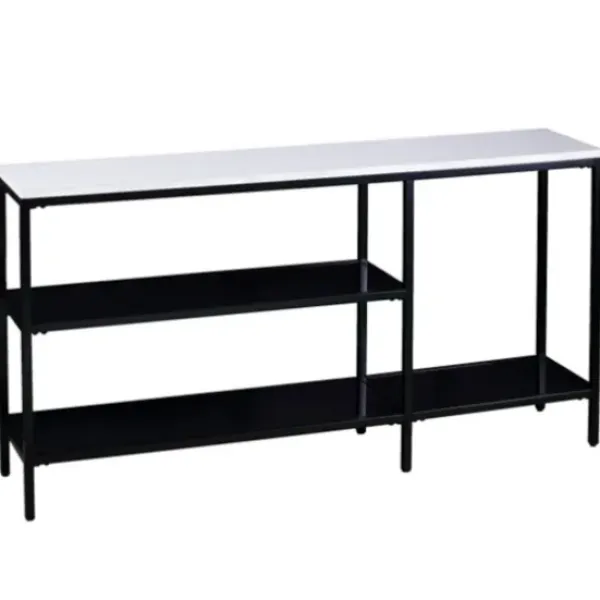 Console Tables-Kirkland's Home And White Multi-Level Console Table Black