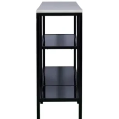 Console Tables-Kirkland's Home And White Multi-Level Console Table Black