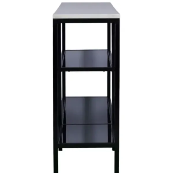 Console Tables-Kirkland's Home And White Multi-Level Console Table Black