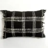 Pillows-Kirkland's Home And White Open Plaid Lumbar Pillow Black