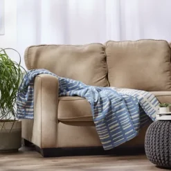 Blankets & Throws-Kirkland's Home And White Urban Throw Blue