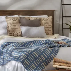 Blankets & Throws-Kirkland's Home And White Urban Throw Blue