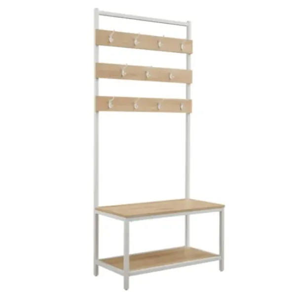 Entryway Furniture-Kirkland's Home And White Wood Bench Hall Tree Brown
