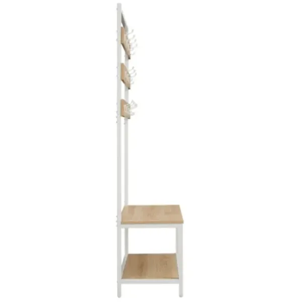 Entryway Furniture-Kirkland's Home And White Wood Bench Hall Tree Brown