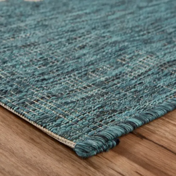 Outdoor Rugs-Kirkland's Home Andros Reef Captiva Outdoor Area Rug, 5X7 Blue/Tan