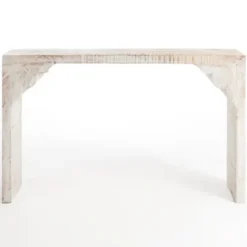 Console Tables-Kirkland's Home Anna Washed Wood Console Table White