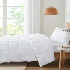 Comforters-Kirkland's Home Antimicrobial Down Alternative King Comforter White