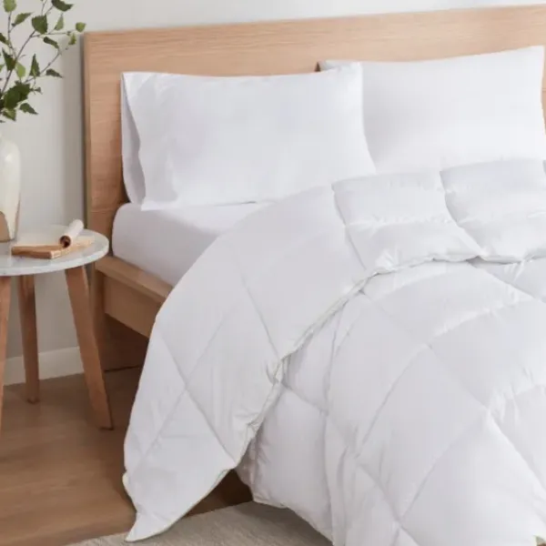 Comforters-Kirkland's Home Antimicrobial Down Alternative King Comforter White