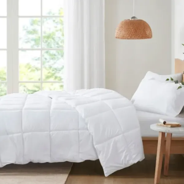 Comforters-Kirkland's Home Antimicrobial Down Alternative Queen Comforter White