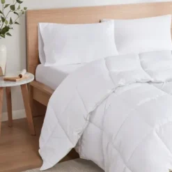 Comforters-Kirkland's Home Antimicrobial Down Alternative Queen Comforter White