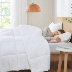 Comforters-Kirkland's Home Antimicrobial Down Alternative Queen Comforter White