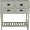Console Tables-Kirkland's Home Antique Beadboard 4-Drawer Console Table White