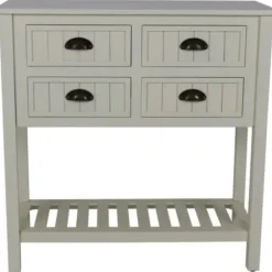Console Tables-Kirkland's Home Antique Beadboard 4-Drawer Console Table White