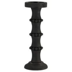 Candle Holders-Kirkland's Home Antique Beaded Column Candle Holder, 15 In. Black