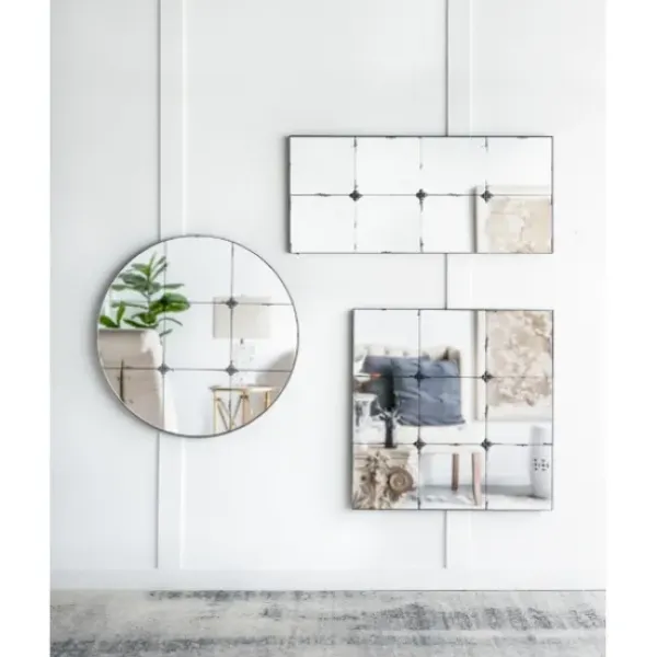 Decorative Mirrors-Kirkland's Home Antique Black Floral Panel Square Mirror