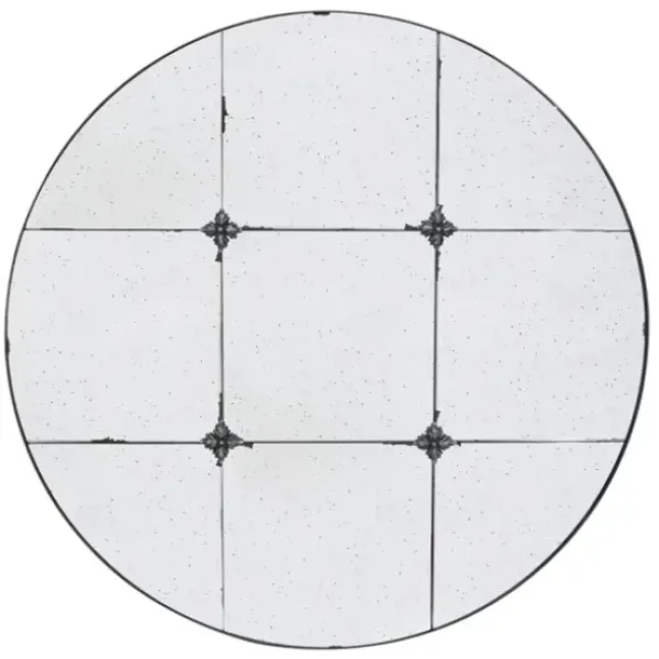 Decorative Mirrors-Kirkland's Home Antique Black Floral Panel Round Mirror
