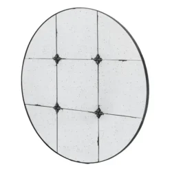 Decorative Mirrors-Kirkland's Home Antique Black Floral Panel Round Mirror