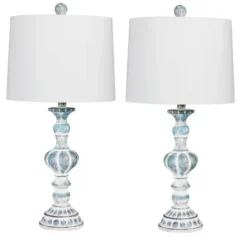 Table Lamps-Kirkland's Home Antique Blue Candlestick Table Lamps, Set Of 2 Blue/White