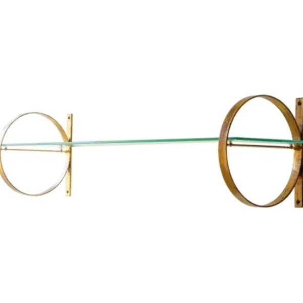 Shelves-Kirkland's Home Antique Brass And Glass Wall Shelf