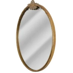 Decorative Mirrors-Kirkland's Home Antique Brass Metal Ornate Round Mirror