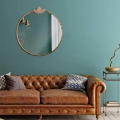 Decorative Mirrors-Kirkland's Home Antique Brass Metal Ornate Round Mirror