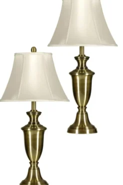 Table Lamps-Kirkland's Home Antique Brass Table Lamp, Set Of 2 White