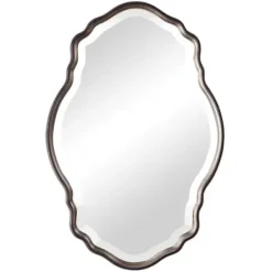 Decorative Mirrors-Kirkland's Home Antique Bronze And Silver Curved Wooden Mirror