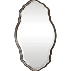 Decorative Mirrors-Kirkland's Home Antique Bronze And Silver Curved Wooden Mirror