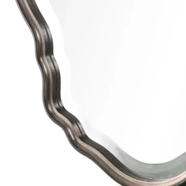 Decorative Mirrors-Kirkland's Home Antique Bronze And Silver Curved Wooden Mirror