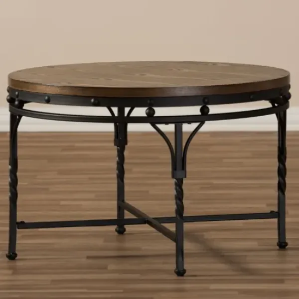 Coffee Tables-Kirkland's Home Antique Bronze Round Coffee Table