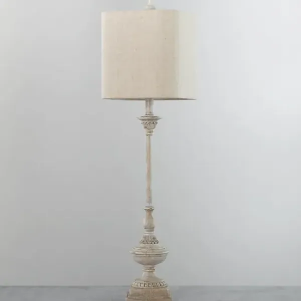 Buffet Lamps-Kirkland's Home Antique Cream Buffet Lamp Ivory