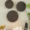 Wall Plaques-Kirkland's Home Antique Dark Geometric 3-Pc. Wall Plaque Set Brown/Black