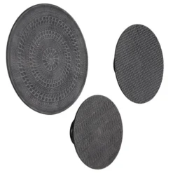 Wall Plaques-Kirkland's Home Antique Dark Geometric 3-Pc. Wall Plaque Set Brown/Black