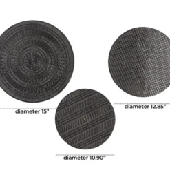 Wall Plaques-Kirkland's Home Antique Dark Geometric 3-Pc. Wall Plaque Set Brown/Black