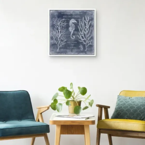Framed Art-Kirkland's Home Antique Deep Blue Sea Ii Framed Art Print Blue/White