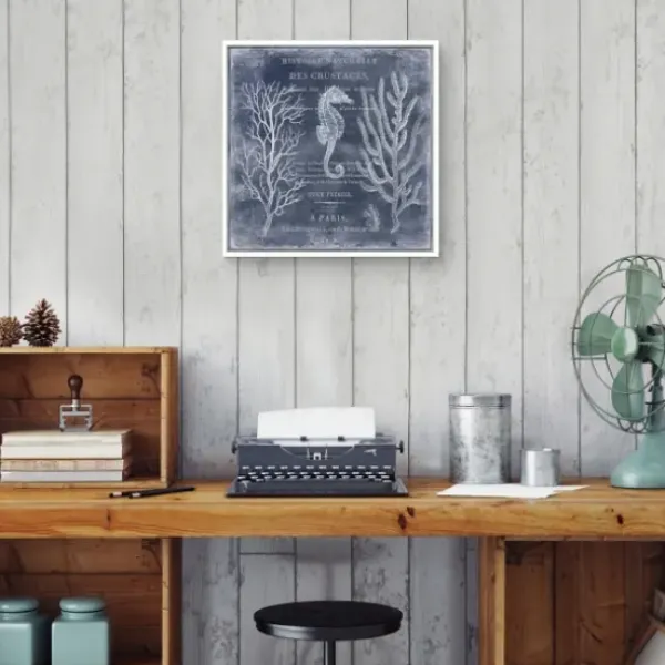 Framed Art-Kirkland's Home Antique Deep Blue Sea Ii Framed Art Print Blue/White