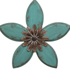 Wall Plaques-Kirkland's Home Antique Flower Plaque Blue
