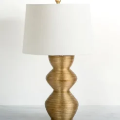 Table Lamps-Kirkland's Home Antique Gold Mccollom Table Lamp Ivory