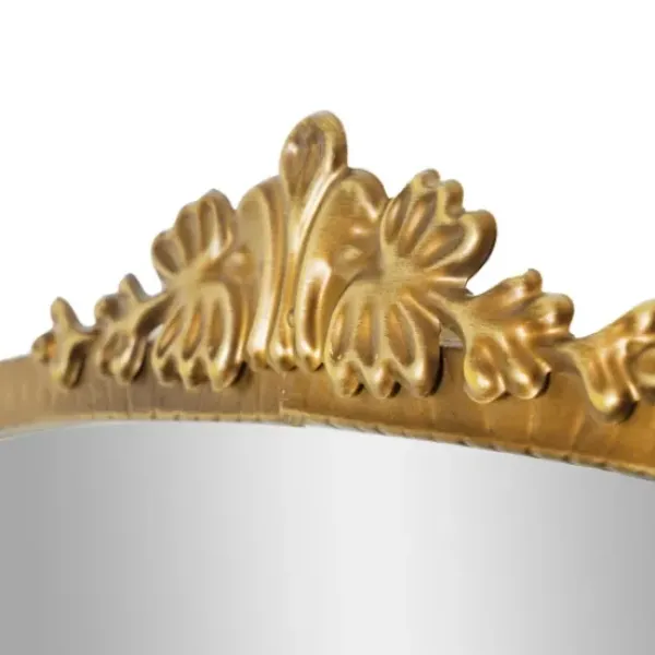 Decorative Mirrors-Kirkland's Home Antique Gold Metal Baroque Arch Wall Mirror