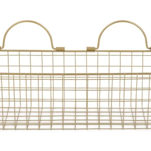 Wall Storage-Kirkland's Home Antique Gold 2-Pc. Long Wire Basket Set, 17 In.