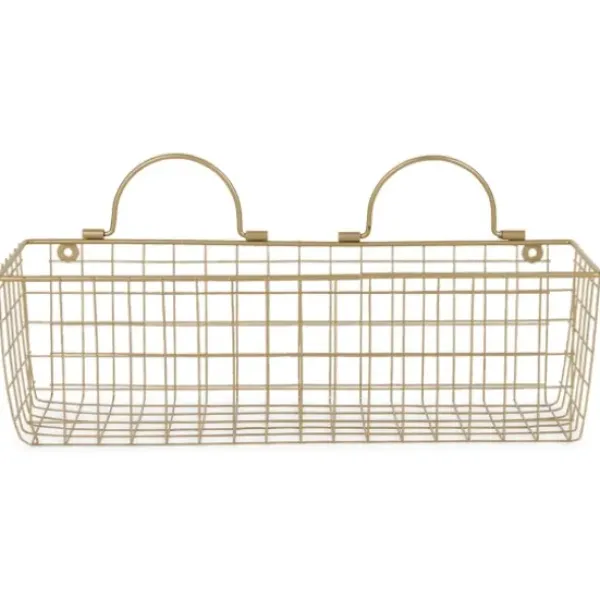 Wall Storage-Kirkland's Home Antique Gold 2-Pc. Long Wire Basket Set, 17 In.