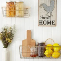 Wall Storage-Kirkland's Home Antique Gold 2-Pc. Wire Basket Set