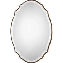 Decorative Mirrors-Kirkland's Home Antique Gold Rounded Edge Wood Wall Mirror